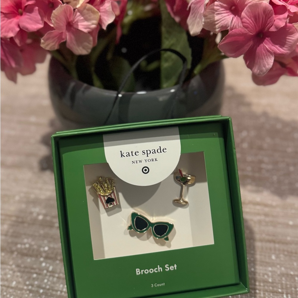 Kate Spade X Target Brooch Set with Green Accents